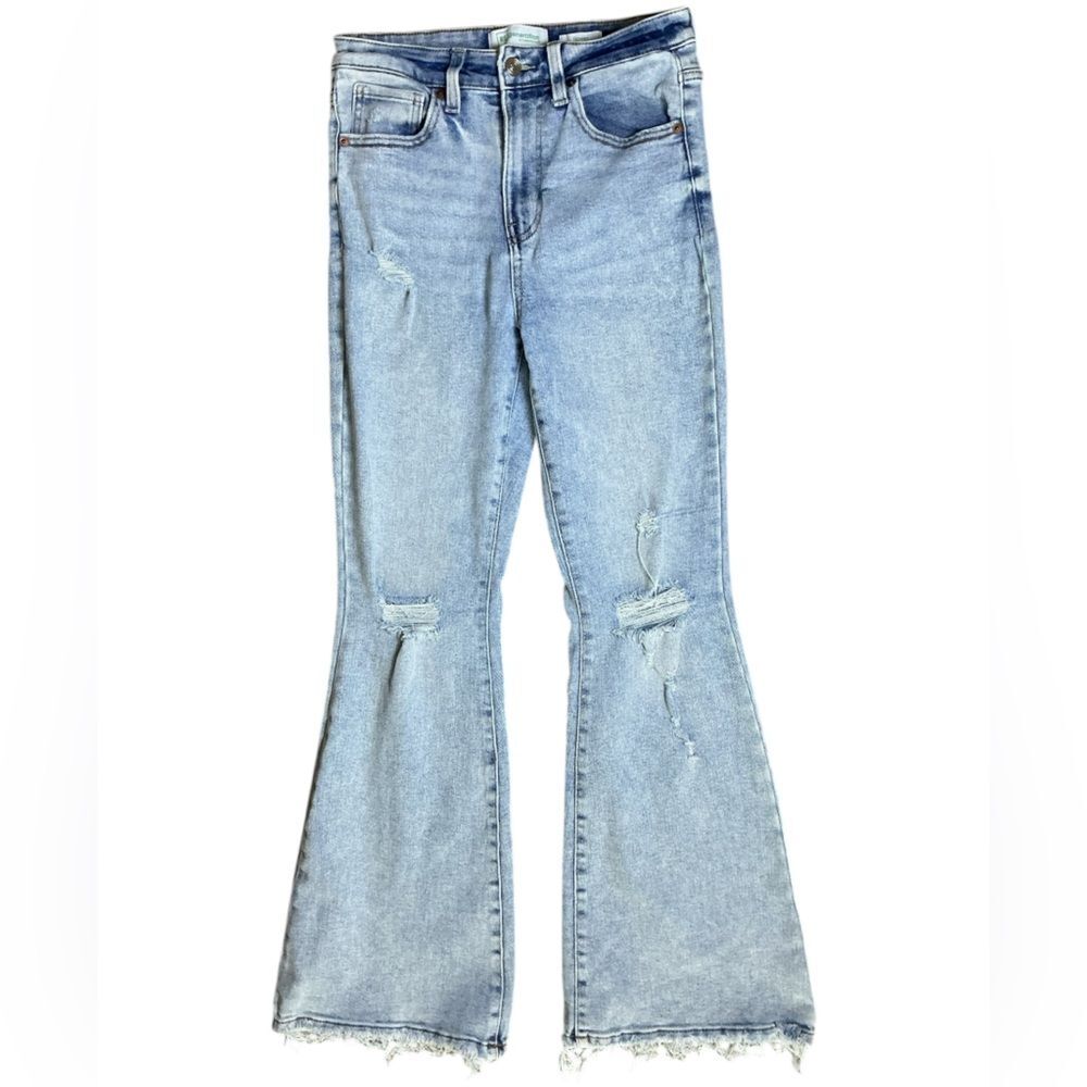 Re/Generation Light Wash Distressed Flare Jeans Size 5